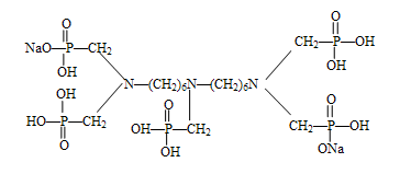 雙1，6-亞己基三胺五甲叉膦酸鈉（BHMTPh•PN）結(jié)構(gòu)式